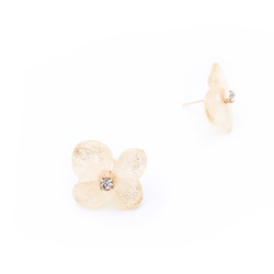繡球花造型亮粉耳針/夾式耳環 第3張的照片