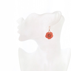 橙色天藍繡球花造型珠寶耳針 第4張的照片