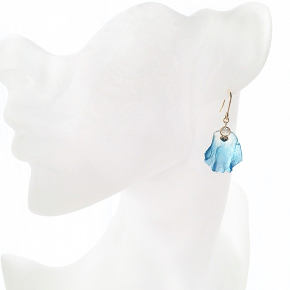 美人魚琥珀耳環藍色 第4張的照片