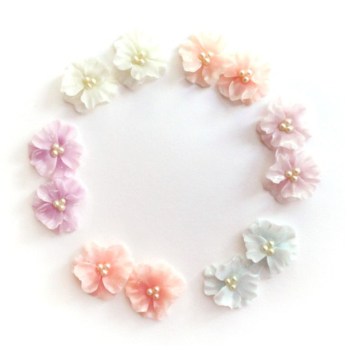 パステルポピーピアス(イヤリング)＊受注生産＊ ピアス（スタッド・一 