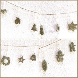 クリスマスガーランド（アイシングクッキー風）グレーグリーン 2枚目の画像