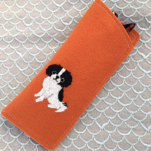 狆刺繍メガネケース メガネケース mu-made 通販 10619777｜Creema
