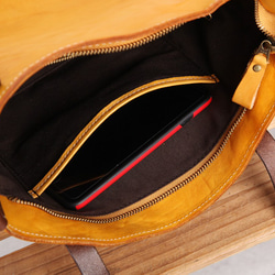 本革 ショルダー バッグ手作りのクラシックレザー 牛革 手提げバッグ 鞄 トートバッグ 9枚目の画像