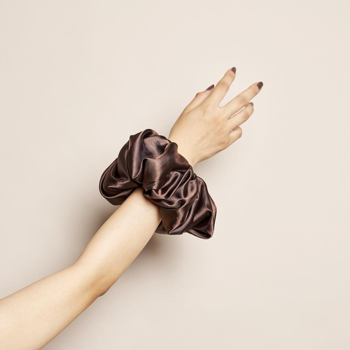 秋冬新作】ビッグサテンシュシュ ブラウン L シュシュ franmom 通販