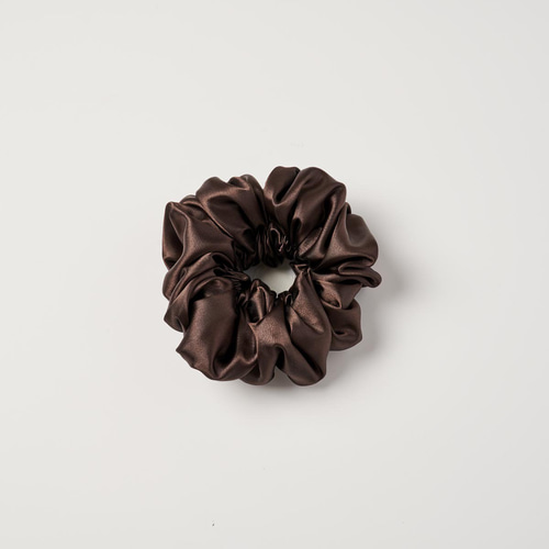 ビッグサテンシュシュ ブラウン M シュシュ franmom 通販 10175174