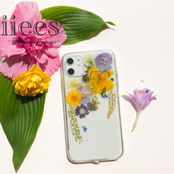 押し花スマホケース Xperia Galaxy iPhone iPhone 押し花ケース 押し花 ケース スマホケース 3枚目の画像