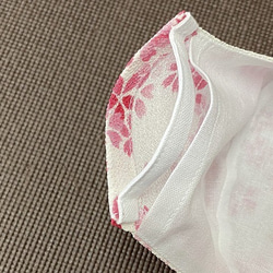 桜柄　さくら　sakura　Ｍサイズ　２層構造　ポケット　サイドガイド　マスク　花粉対策　高級泉州晒　リフォーム繕 7枚目の画像