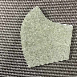 ベルギーリネン　麻１００％　薄緑　吸汗速乾　Ｌサイズ　２層構造　ポケット　サイドガイド　リフォーム繕　オリジナル 5枚目の画像