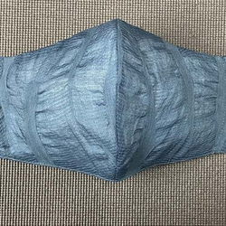 近江リネン　麻１００％　紺色　吸汗速乾　涼しい　Ｌサイズ　２層構造　ポケット　サイドガイド　リフォーム繕　オリジナル 1枚目の画像