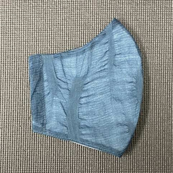 近江リネン　麻１００％　紺色　吸汗速乾　涼しい　Ｌサイズ　２層構造　ポケット　サイドガイド　リフォーム繕　オリジナル 4枚目の画像