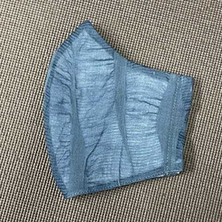 近江リネン　麻１００％　紺色　吸汗速乾　涼しい　Ｌサイズ　２層構造　ポケット　サイドガイド　リフォーム繕　オリジナル 5枚目の画像