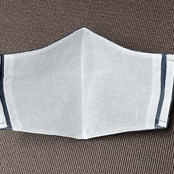 近江リネン　麻１００％　紺色　吸汗速乾　涼しい　Ｌサイズ　２層構造　ポケット　サイドガイド　リフォーム繕　オリジナル 6枚目の画像