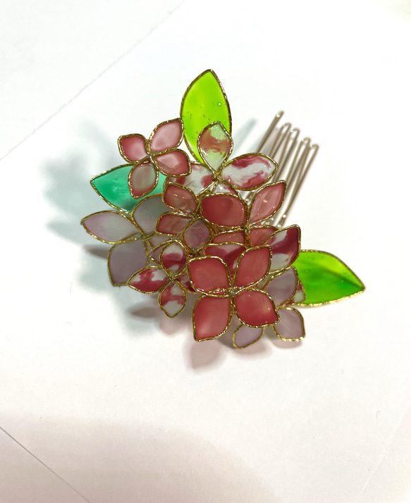 【受注生産】紫陽花のヘアコーム 5枚目の画像