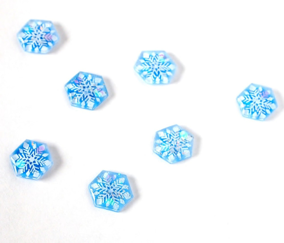雪の結晶　ダイヤモンドダスト　イヤリング　ピアス 3枚目の画像