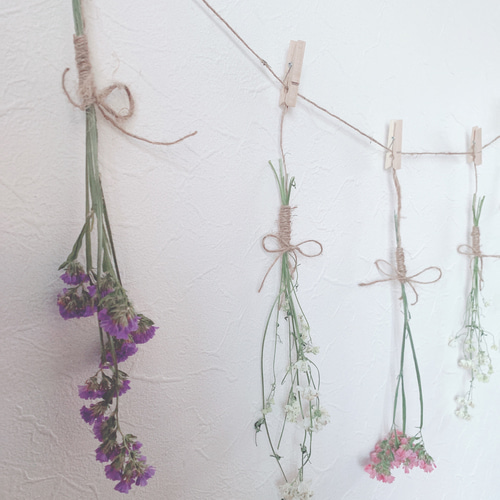 可憐な春色ドライフラワーガーランド（23） ガーランド toitoi 通販  