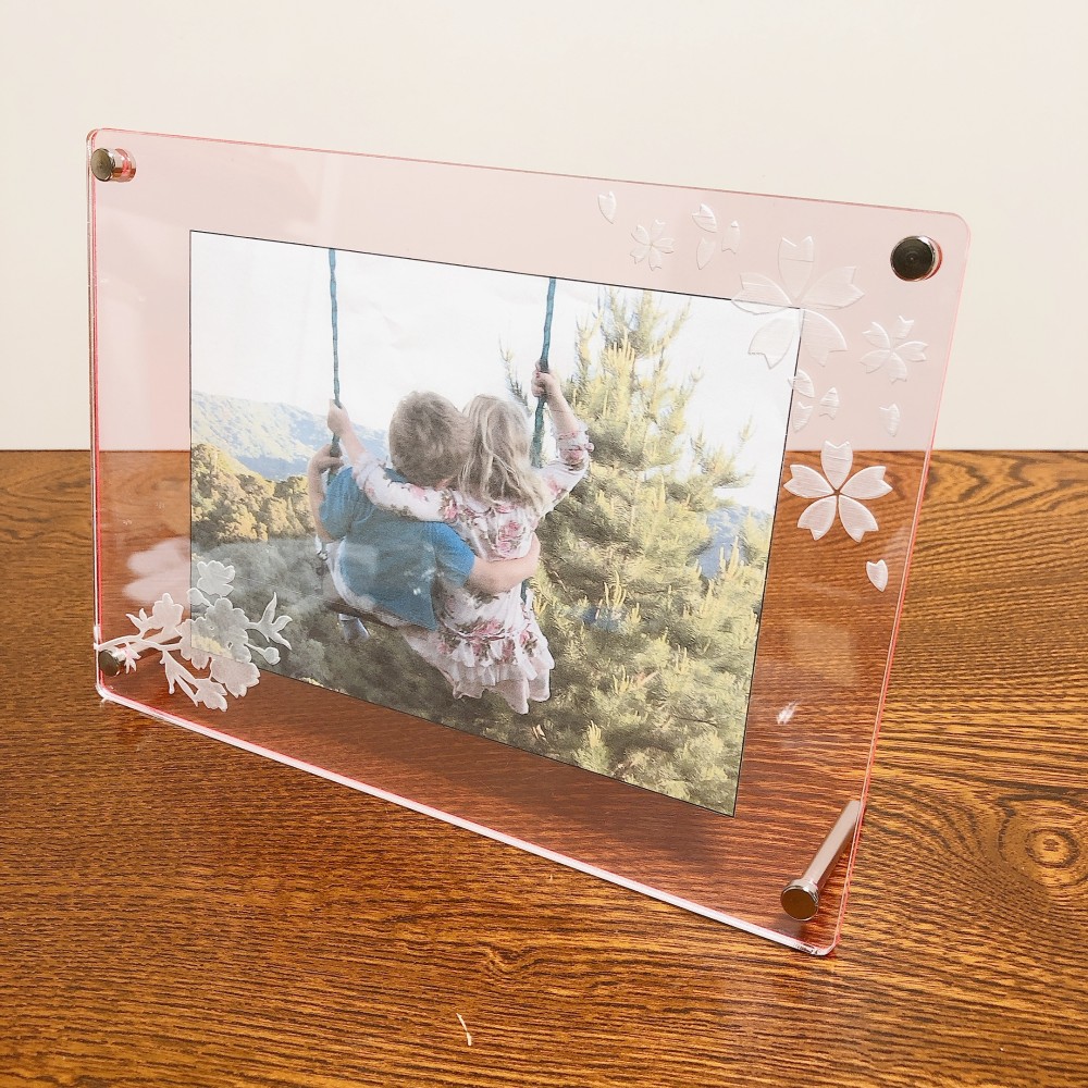 琉球漆器　桜　サクラ　写真立て　フォトフレーム