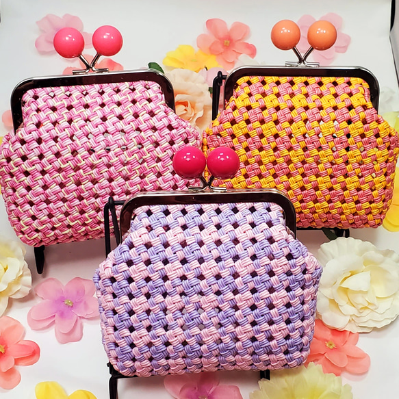 ☆ふっくらフォルムが可愛いあめ玉がま口ポーチ【柄物】クラフト