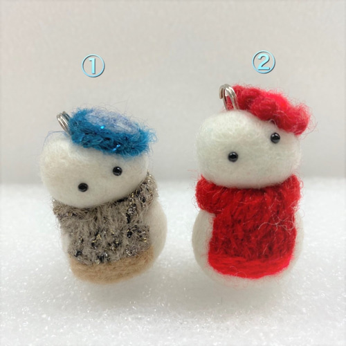 羊毛フェルト雪だるまストラップ 携帯ストラップ 杉並いずみ 通販