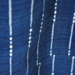 〜藍に降る、恵みの雨模様〜　スカート裾切替バルーン　藍ストライプ　2104C003 5枚目の画像