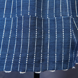 〜藍に降る、恵みの雨模様〜　スカート裾切替バルーン　藍ストライプ　2104C003 7枚目の画像