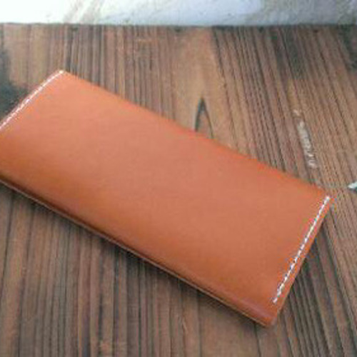 牛ヌメ革の長財布（ボタンなし/キャメル） 長財布 ei 通販