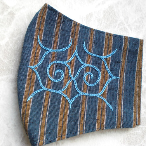 アイヌ文様刺繍】トートバッグ・中型 朱色縞 トートバッグ