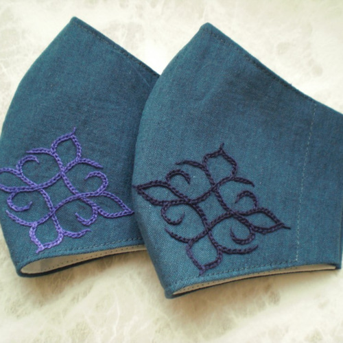 アイヌ文様刺繍】トートバッグ・中型 朱色縞 トートバッグ