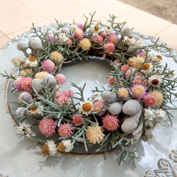 2色のスモークツリーリース ドライフラワー プレゼント ドライ