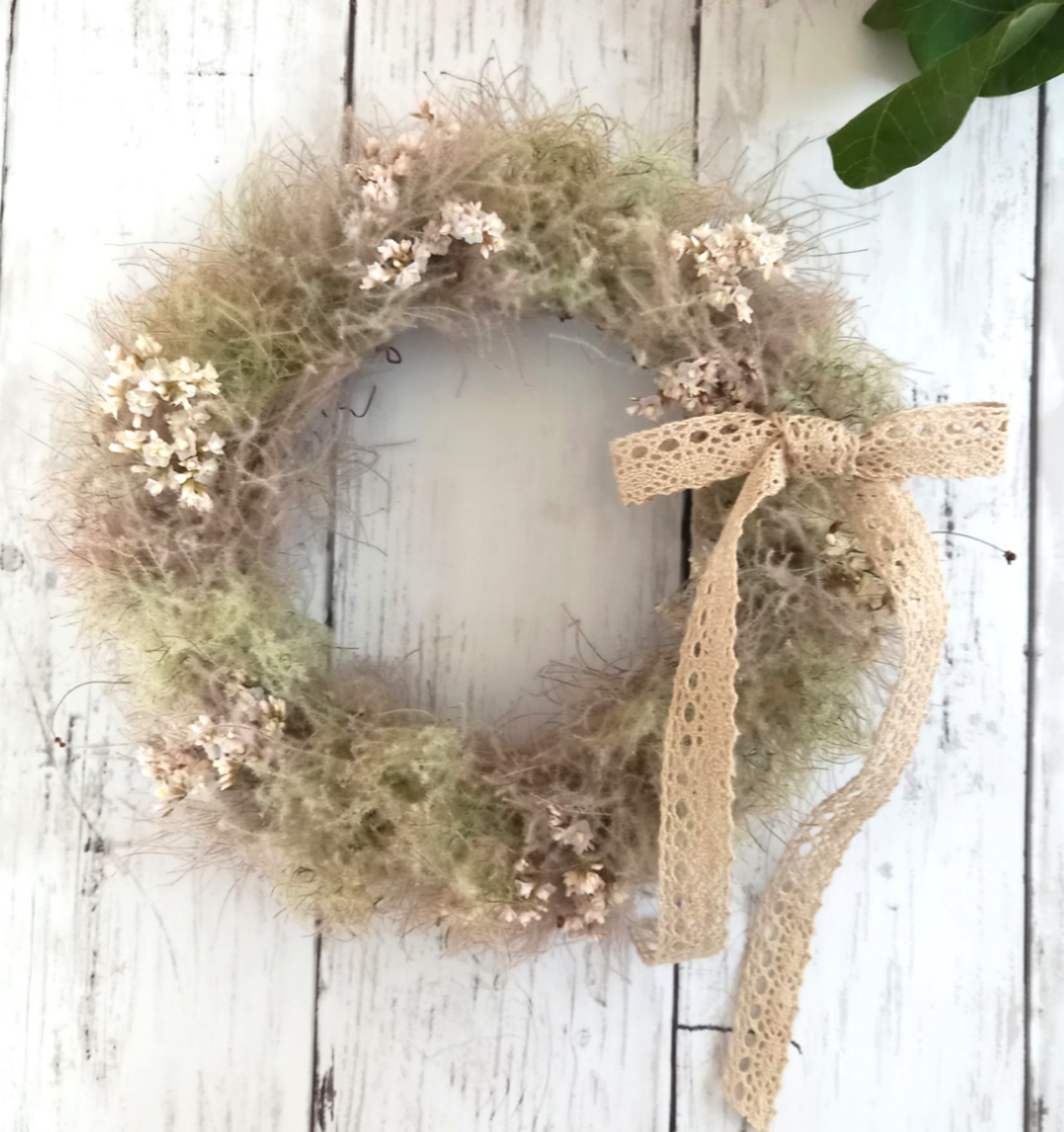 【SALE】スモークツリーのハーフリース* *ラッピング無料 プレゼント 初夏 SALE】ユーカリとスモークツリーのハーフリース* * *ラッピング