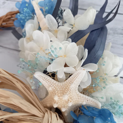 [送料無料]人魚姫が作った海のリース～Blue～ プリザーブドフラワー　プレゼント 3枚目の画像
