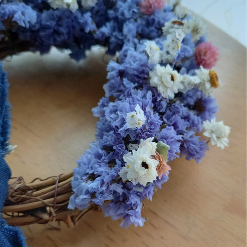 2色のスターチスのハーフリース ドライフラワー プレゼント