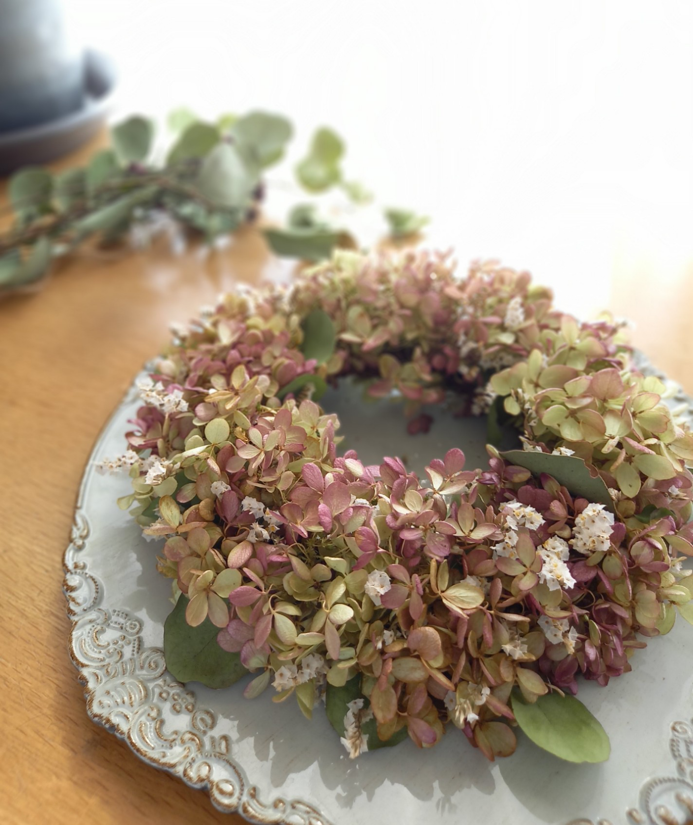 4.ミナヅキハーフリース 片品村の秋色ミナヅキのリース ドライフラワー