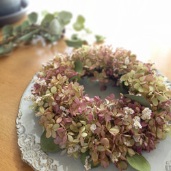 ＊Natural＊秋色紫陽花とブラウンリース☆ドライフラワーリース 楽天市場】ドライフラワー リース プリザーブドフラワー ブロカント