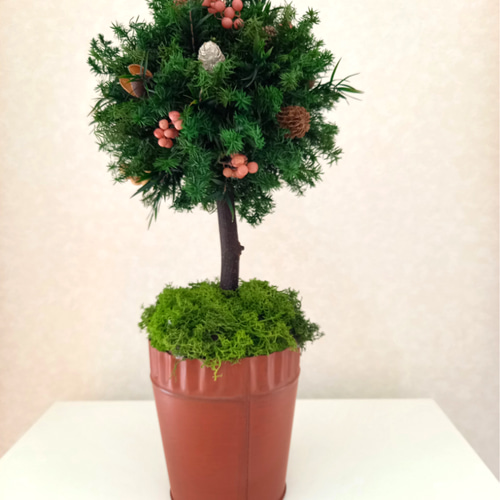 冬の森のトピアリー プリザーブドフラワー クリスマス インテリア