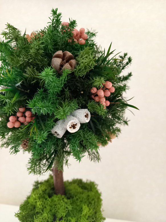 冬の森のトピアリー　プリザーブドフラワー　クリスマス　インテリア 7枚目の画像