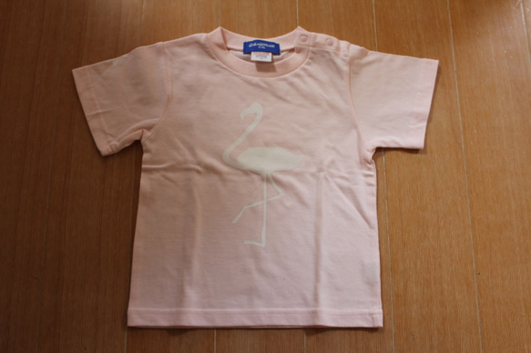 フラミンゴTシャツ　ピンク　９０ 1枚目の画像