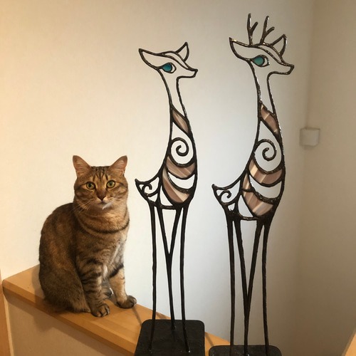 Leoさま専用⭐︎ワイヤーアート　カモミールシカ ワイヤーアート ステンドグラス仔鹿 その他インテリア雑貨