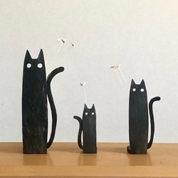黒猫一輪挿しオブジェ（少サイズ） 一輪挿し・花瓶・花器 ヤスバル