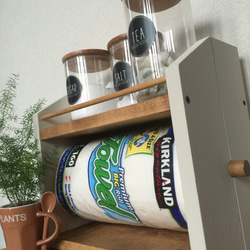 kitchen paper shelf コストコsize  キッチンペーパーホルダー付き スパイスラック 1枚目の画像