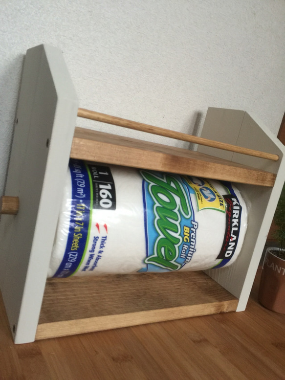 kitchen paper shelf コストコsize  キッチンペーパーホルダー付き スパイスラック 4枚目の画像