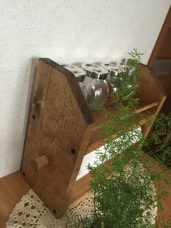 D12cm  kitchen paper shelf　キッチンペーパー スパイスラック 3枚目の画像