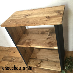 無垢材】L型カフェシェルフ アンティーク キッチンラック 棚・シェルフ