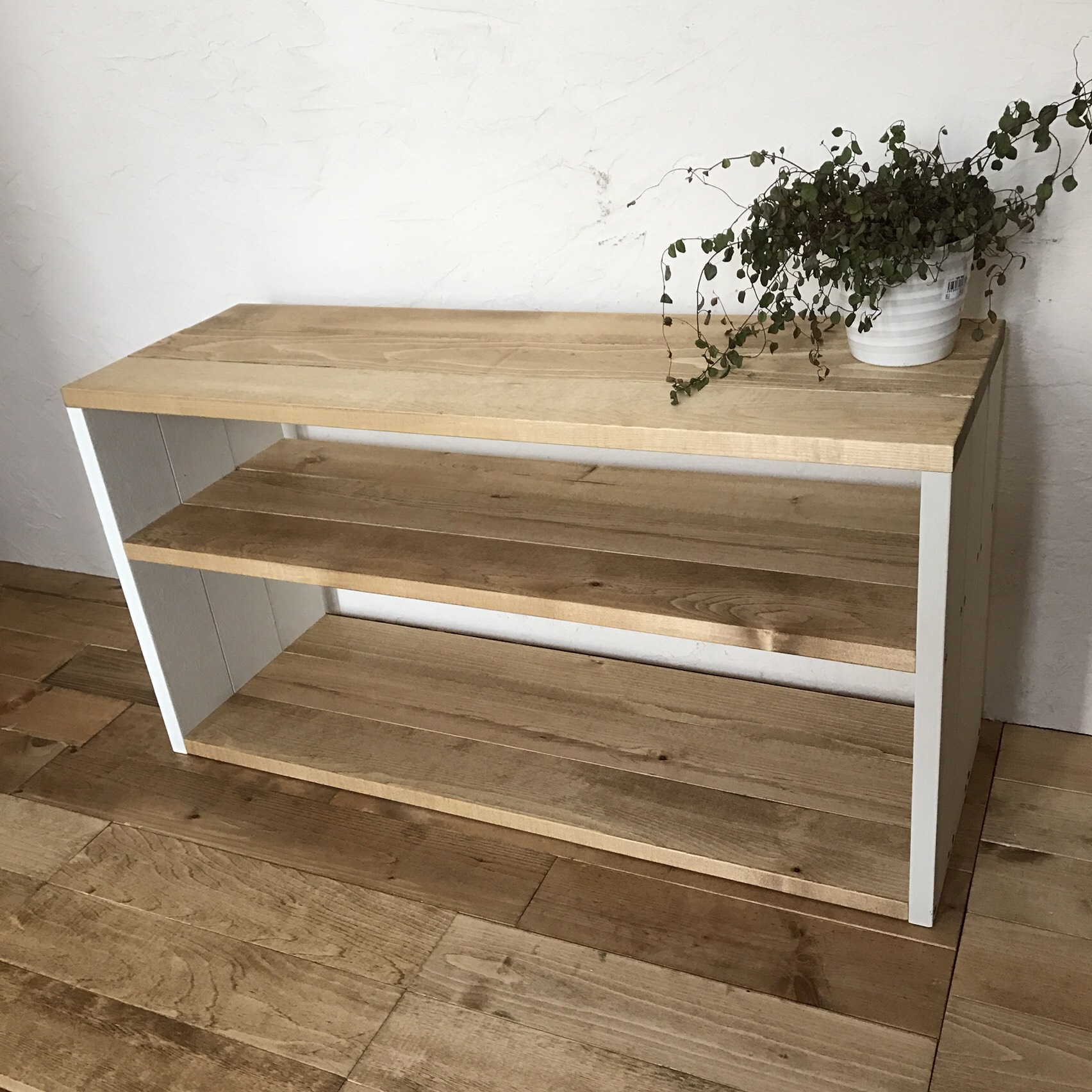 ｈ42ｗ80ｄ26.7　low shelf 二段 ローシェルフ/ローボード/テレビ台/ナチュラル/靴箱