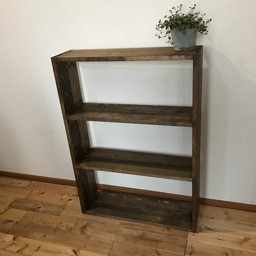 奥行きの浅い棚*natural thin rack DB：H85W58 マガジンラック