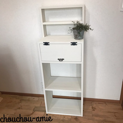 display　shelf　cabinet　ｈ120　WW　 上段飾り棚付きキャビネット 1枚目の画像