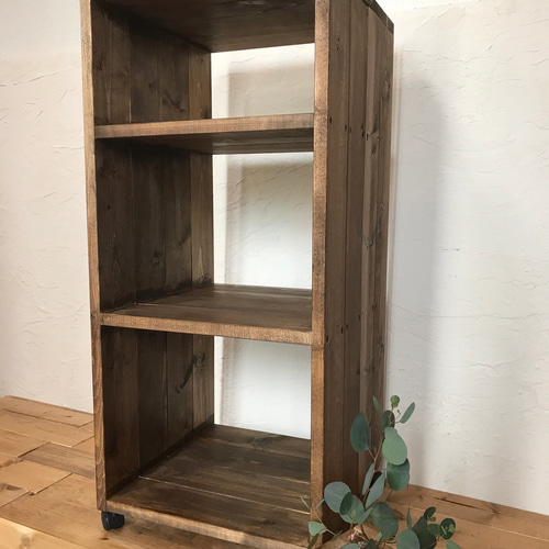 h84.5w38d35.6 rack 三段キャスター付き/カフェ風/オープン h84.5w38d35.6 rack 三段キャスター付き/カフェ風/オープン