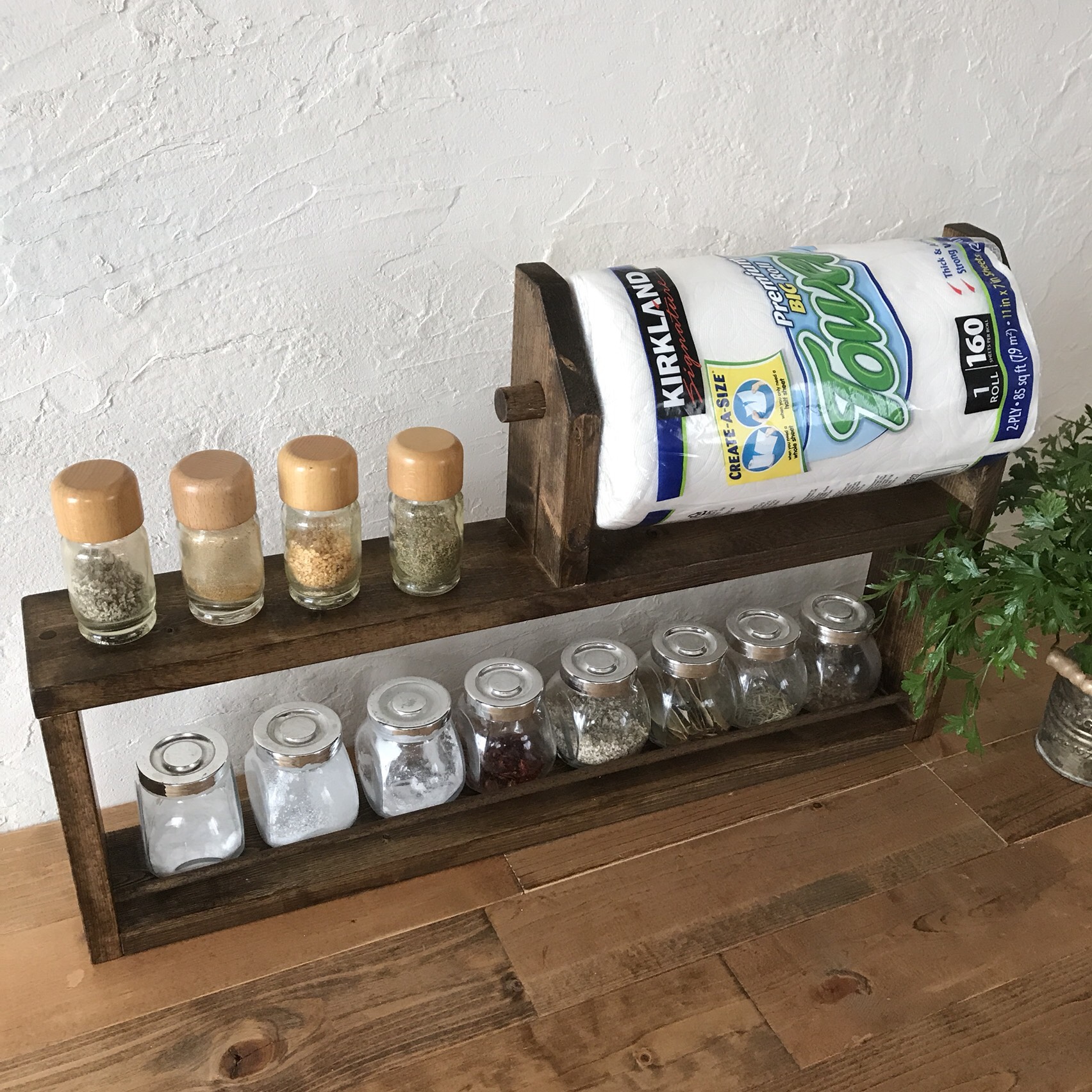 コストコsize kitchen paper shelf long DB キッチンペーパーホルダー& スパイスラック