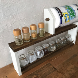 コストコsize kitchen paper shelf long  DW キッチンペーパーホルダー& スパイスラック 2枚目の画像