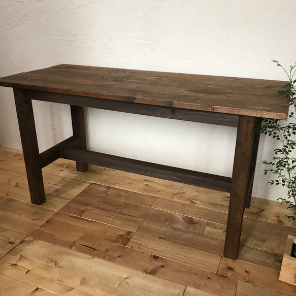 cafe　table： D44.5 Ｗ105　DB カフェ　シンプル　ローテーブル/アンティーク 1枚目の画像