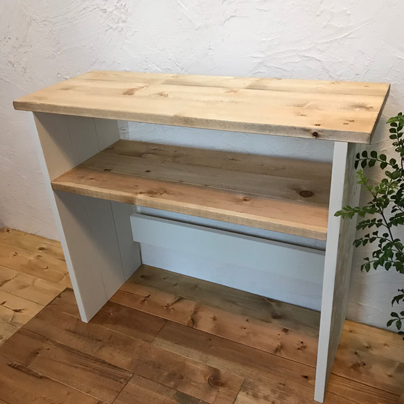 ゴミ箱の上を有効活用*ｈ60ｗ70ｄ26.7収納/キッチン棚/プリンター台/ラック　無垢材　シンプル 木材 FK1525021317(11635円)